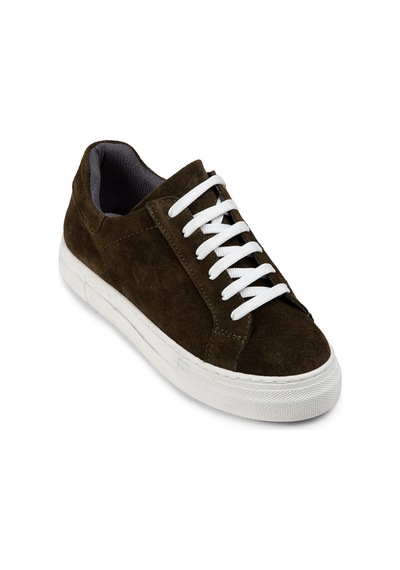 Deery Hakiki Süet Haki Sneaker Kadın Ayakkabı - Z1681Zhakc08 Haki