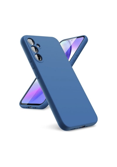 Samsung Galaxy A37 Uyumlu Silikon Kılıf - Pastel Renk Tonu Kamera Korumalı Kapak - Lacivert