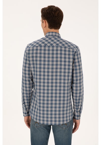 U.s. Polo Assn. Erkek Açık Lacivert Gömlek Desenli 50308578-vr059 Acık Lacıvert