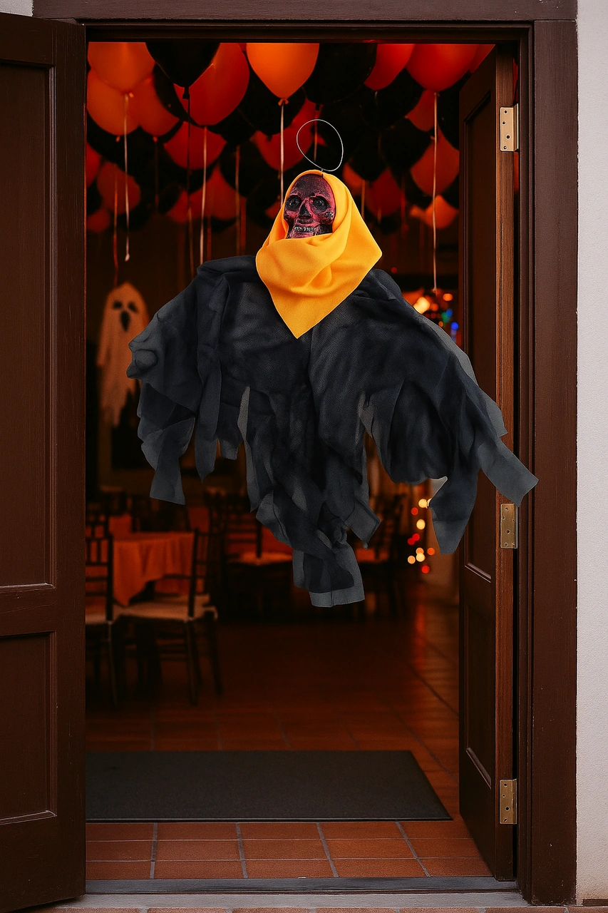 Halloween Cadılar Bayramı İskelet Çığlık Turuncu-kırmızı Korkunç Kapı Süsü Diğer