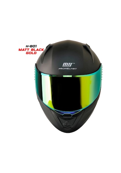 Mts M-801 Gold Camlı Güneş Vizörlü Kask Mat Siyah