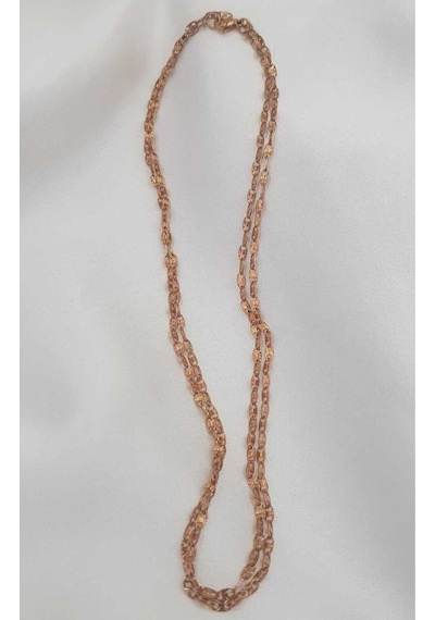 80 Cm Lazer Kesim Model Rose Renk Çelik Sevgiliye Eşe Anneye Arkadaşa Hediye Kolye Zincir Rose Gold