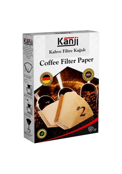 Kahve Filtre Kağıdı 80'li Ebat : 1x2 No : 2 Coffee Filter Paper Kahverengi. Ağartılmamış. Doğal Kağıt Al Diğer