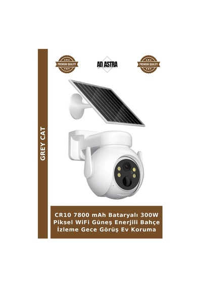 Cr10 7800 Mah Bataryalı 300w Piksel Wifi Güneş Enerjili Bahçe İzleme Gece Görüş Ev Koruma Çok Renkli