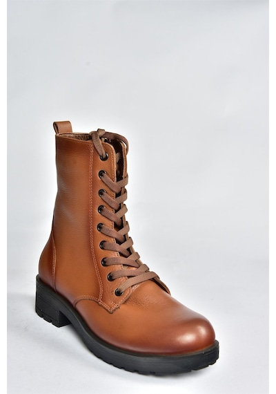 Fox Shoes Taba Hakiki Deri Günlük Kadın Postal Bot N555400103 Taba