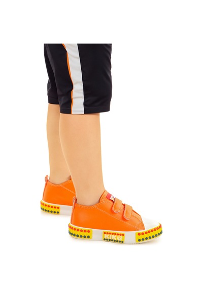 Kiko Kids Kach Cırtlı Erkek Bebek Günlük Spor Ayakkabı Turuncu