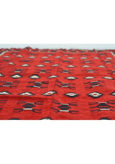 Etnik Motifli Otantik Dekoratif Kilim Desenli Halı 160cmx250cm M1 Kırmızı