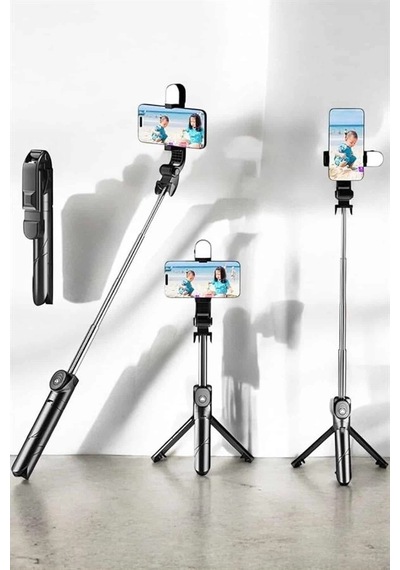 Buğz Tripod Kablosuz Bluetooth Bağlantılı Selfie Çubuğu 360 Derece Dönebilen 64491552