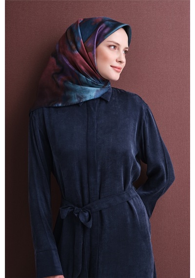 Armine Sura İpek Eşarp 2026-2027 - Sonbahar Kış-asm9606 İndigo-vişne