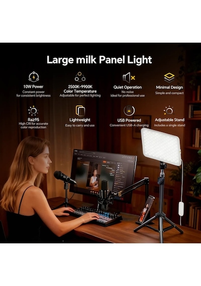 Photoolex Milkglow Pro Soft Panel Led Video Ve Fotoğraf Işığı - Ls-103pl-02