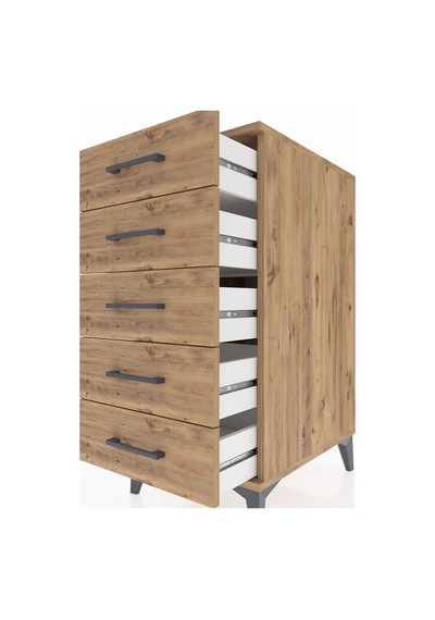 Kronos Komodin 5 Çekmeceli 44x59x96 Çam-çam Çam