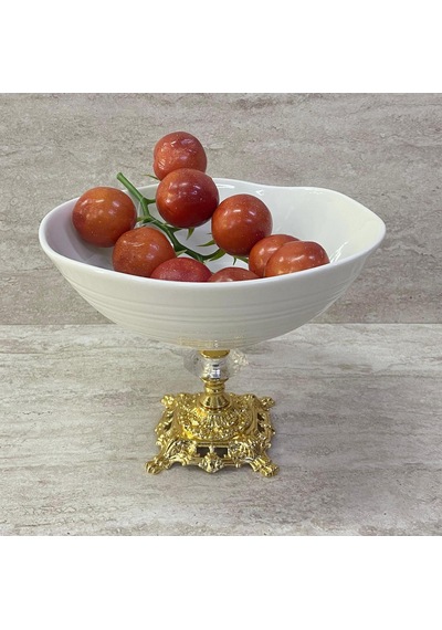 Porselen Ayaklı Bol Kase Gold Ayaklı 20 Cm
