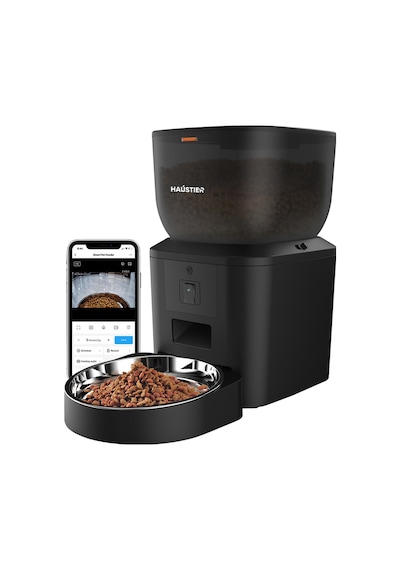 Qq025 Kameralı Akıllı Otomatik Kedi Mama Kabı, 480p ,gece Görüşlü, Wifi 2.4ghz, 4 Lt, Metal Kase