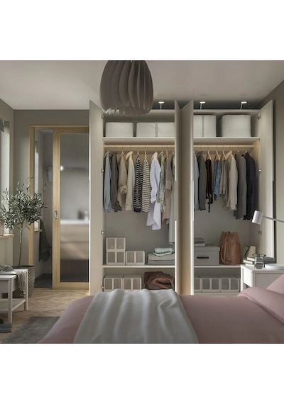 Ikea Beyaz Şık Kapaklı Gardırop Beyaz-kırık Beyaz