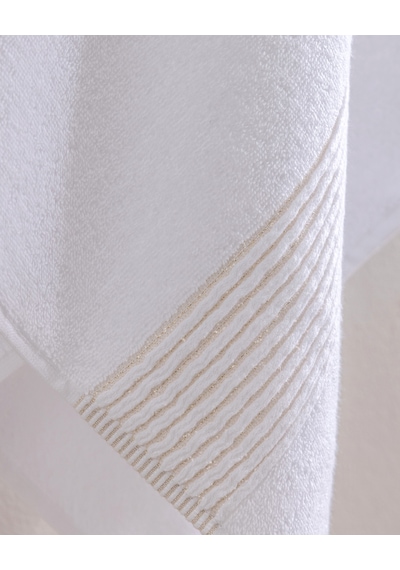 Madame Coco Noemie %100 Pamuk Banyo Havlusu - Beyaz/gold - 70x140 Cm 8684427342954 Çok Renkli
