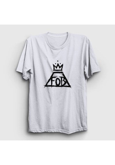 Presmono Unisex Logo Fall Out Boy T-shirt Beyaz