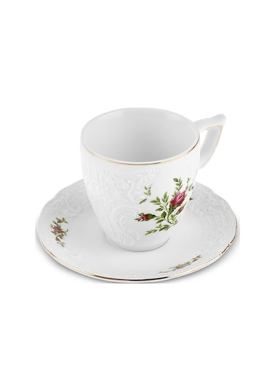 Karaca Vintage Rose Kahve Fincanı Ve Tabağı 100 Ml Çok Renkli