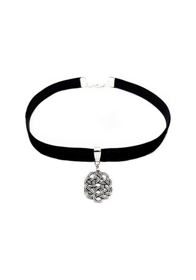 Siyah Kadife Kadın Aşk Düğümü Kazaziye Choker Tasma Kolye Siyah