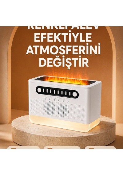 Type-c Şarjlı Kablosuz Hoparlör Beyaz Gürültü Ve Atmosfer Işığı