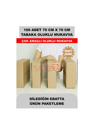 100 Adet 70cm X 70cm Baskısız Tabaka Oluklu Mukavva, Çocuk Etkinlik Kartonu, Maket Kartonu, Kargo Kartonu