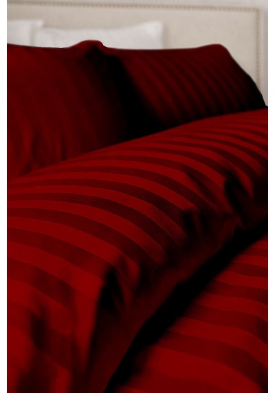 Çift Kişilik %100 Pamuk Saten Nevresim Seti Premium Seri 8 Renk Seçeneği 200x220 Bordo