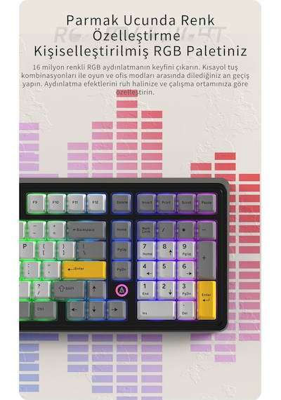 Ak980 Daydream Switch Kablolu Mekanik Oyun Klavyesi- Rgb Aydınlatmalı- Siyah