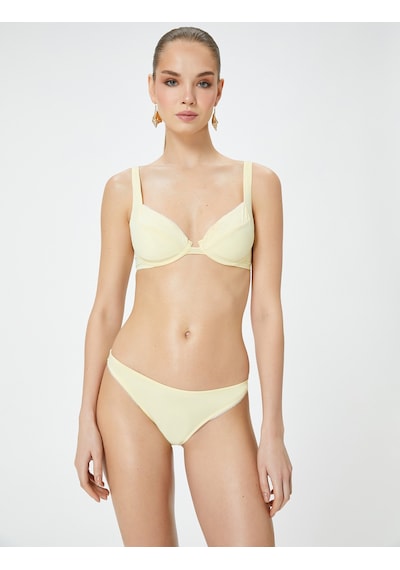 Koton Basic Bikini Altı İşleme Detaylı Normal Bel Sarı 4sak00121mm Sarı