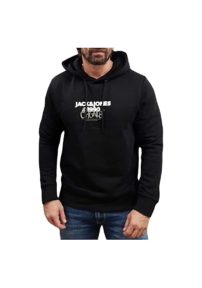 Jack & Jones Jack Jones Baskılı Erkek Sweatshirt 12266946 Siyah