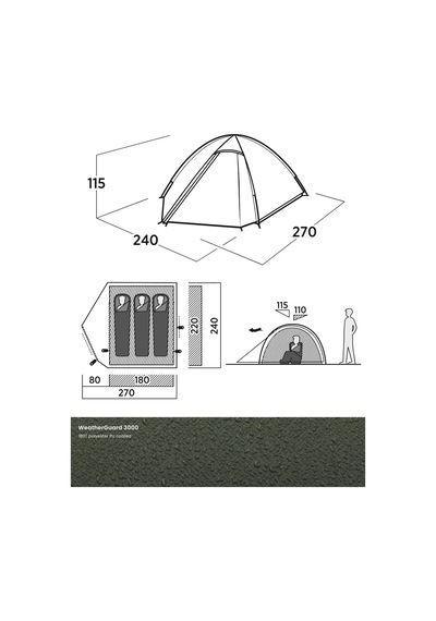 Easy Camp Rondane 3 Ultralight 3 Kişilik Çadır Yeşil