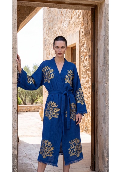 Brandsmiths Blue Ethereal Coral Kimono Sarı