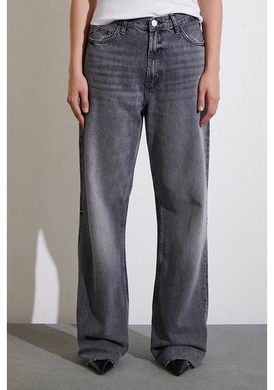 Never More Yüksek Bel Kesik Paça Wide Leg Jean Antirasit Çok Renkli