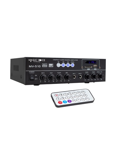 Magıcvoıce Mv-510 50 Watt Usb/sd/bluetooth 2 Mik.,eco Lu+2sd 2061 2 Li,uk Lı Girişli Hat Trafolu Anfi 4987