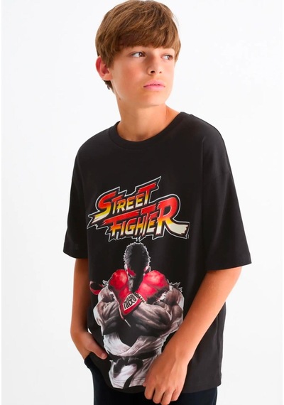 Sea Bubbles Street Fighter Erkek Çocuk Tişört Lacivert