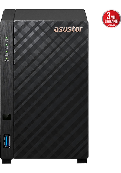 Asustor As1102tl, 1gb Ddr4 Ram, 2 Yuvalı 2x22tb Destek , 1x1gbe Network, Usb 3.2, Usb 2.0, Tower Nas Yedekleme Cihazı