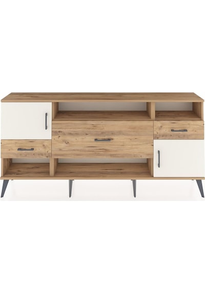 Arges Konsol 3 Raflı 3 Çekmeceli 2 Kapaklı 176x30x83 Çam-aytaşı/çam Aytaşı/çam