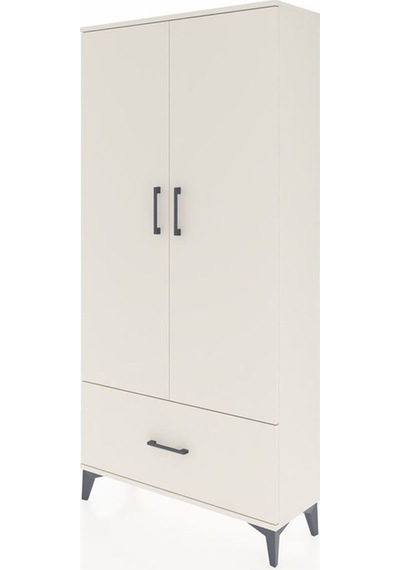 Arges Dolap 4 Raflı Tek Çekmeceli 2 Kapaklı 88x30x182 Aytaşı-... Aytaşı
