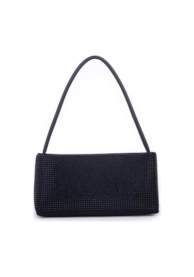 Nas Bag Kadın Basic Baget Omuz Ve Çapraz Çanta Siyah Taşlı 27x12 Cm Siyah - Çupra Siyah - Siyah