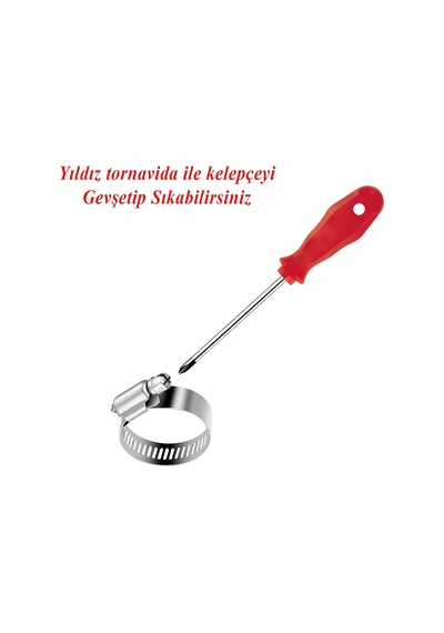 Tr 5 Adet Hortum Kelepçesi Tork Ayarlı 23x35 Mm Paslanmaz Çelik Boru Metal Kelepçe Ayarlanabilir Klips