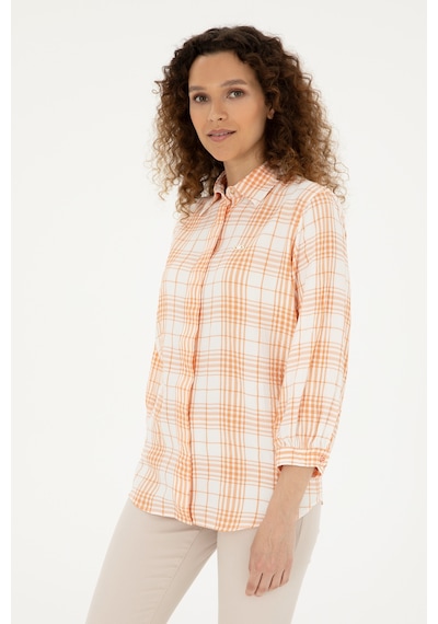 U.S. Polo Assn. Kadın Somon Uzun Kollu Tunik Gömlek 50288652-VR047