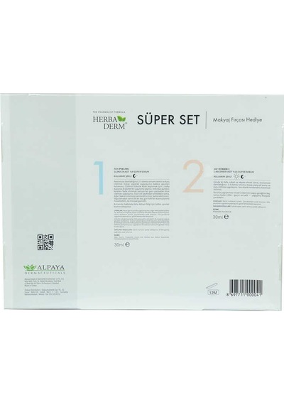 Süper Set Superserum Aha-peeling 30 Ml + Saf Vitamin C 30 Ml + Hediye Makyaj Fırçası