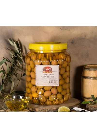 Datça Salamura Çizik Yeşil Zeytin Pet 2 KG