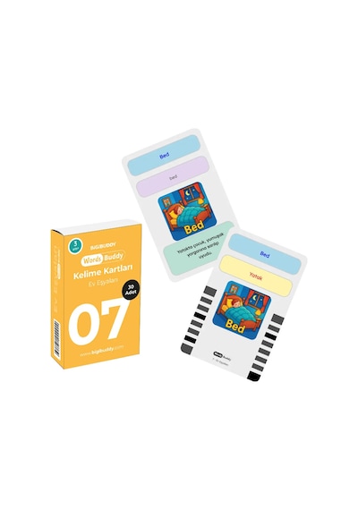 Bigibuddy WordsBuddy Çocuklar İçin Türkçe İngilizce Ev Yaşamı ve Hobi Paketi 90 Kart 3'lü Set (Cihaz Hariç)