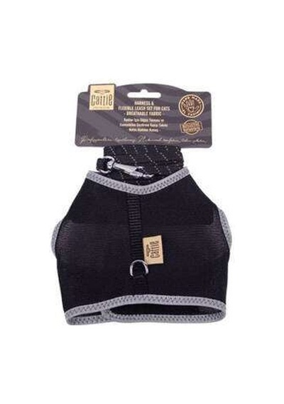 Havalı Dokuma Kedi Ve Gezdirme Tasması Large Siyah 1,5x-30-40 Cm