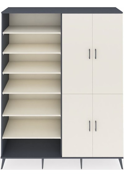 Hyperion Gardrop 8 Raflı 4 Kapaklı 2 Askılı 176x44x221 Antrasit-aytaşı Aytaşı Hyperion Gardrop 8 Raflı 4 Kapaklı 2 Askılı 176x44x221 Antrasit-aytaşı Aytaşı