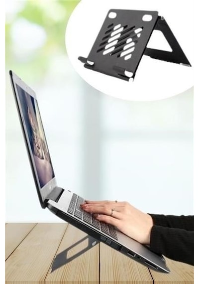 Petinka Ayarlanabilir Metal Dizüstü Destek Tabanı Katlanabilir Taşınabilir Laptop Sehpası Standı