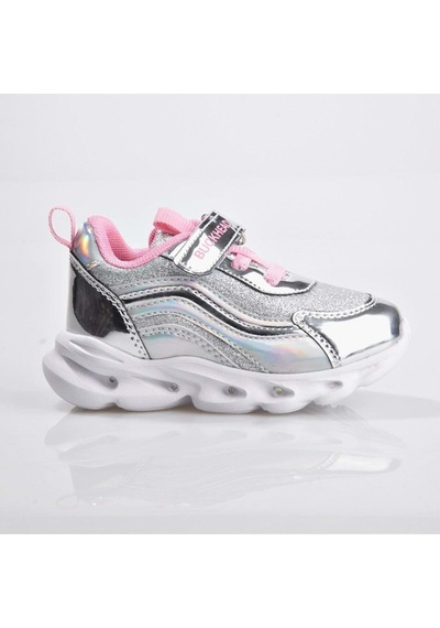 4430 Glossy Shiny Çocuk Spor Ayakkabı-4936 Gümüş