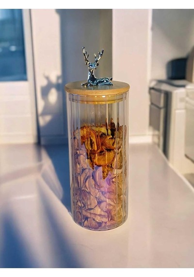 9x20 Cm 1 Adet Gökkuşağı Geyikli Cam Saklama Kavanozu Geyik Başı Gümüş Renk Hava Geçirmez Y-471,gökkuşağı Çok Renkli