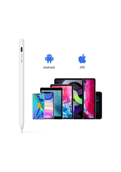 Bix Sp04 Stylus Pen Android İpad Universal Kapasitif Ekran Uyumlu Manyetik Çizim Tasarım Tablet Kalemi Beyaz