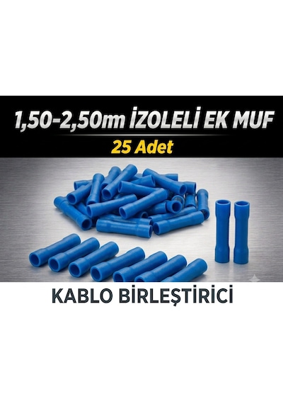 1,50-2,50mm İzoleli Kablo Birleştirici Ek Muf 25 Adet