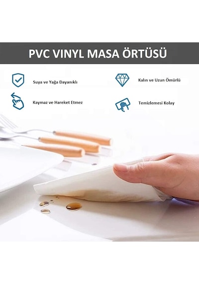 1.6mm Şeffaf Pvc Masa Ve Örtüsü Koruyucu Pedi Koruyucu Mika Asetat Örtüsü Zemin Koruma En: 100cm, Boy: 220cm